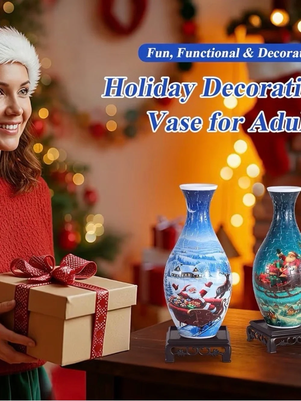 Santa moon Puzzle Vase 160-Piece